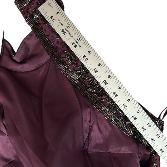 Vtg JOVANI New York Purple Beaded Silk Gown Dress Prom Pageant Bridesmaid sz 10 - Picture 7 of 12